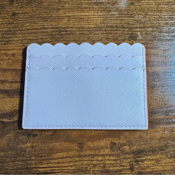 Kate Spade Coral and Pink Morris Lane Leather Card Holder with Scalloped Edge - Picture 8 of 8